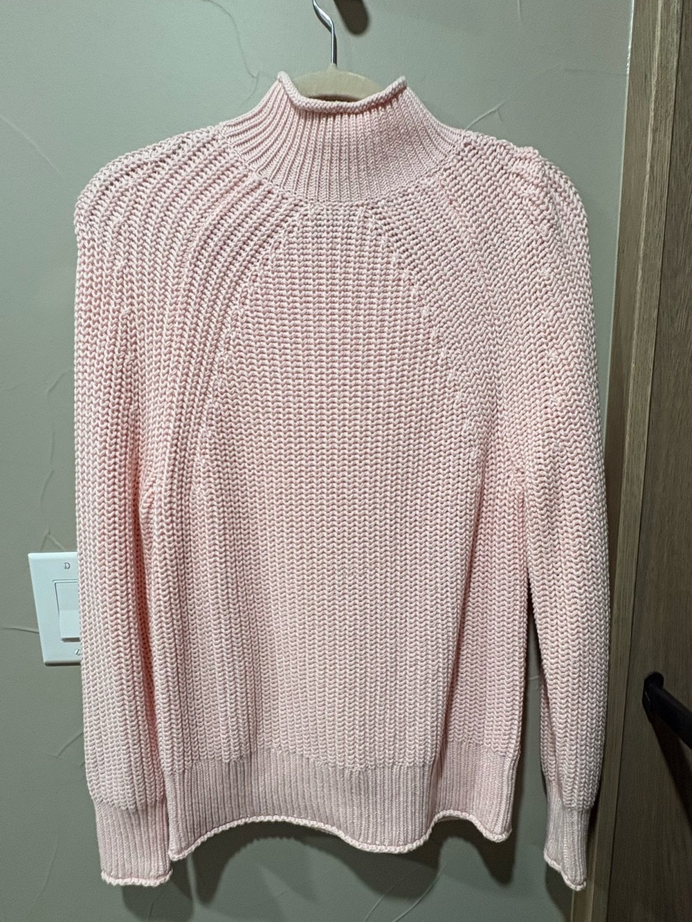JCREW Women’s Soft Pink Mock Neck Knit Sweater
